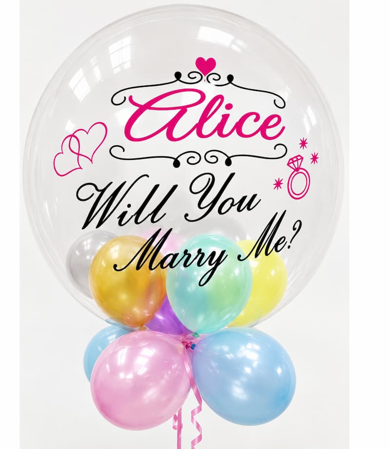 Customised Classic Will You Marry Me Bubble Balloon Singapore